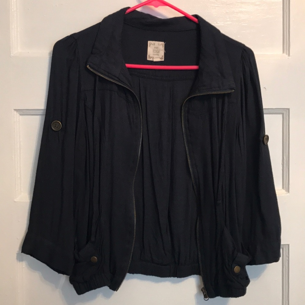 Navy cotton bomber jacket